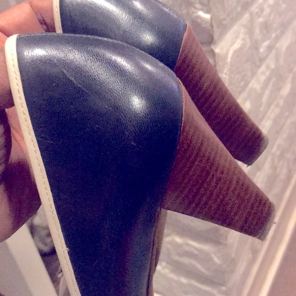 Navy Nautical PeepToe Heels - Picture 2 of 4